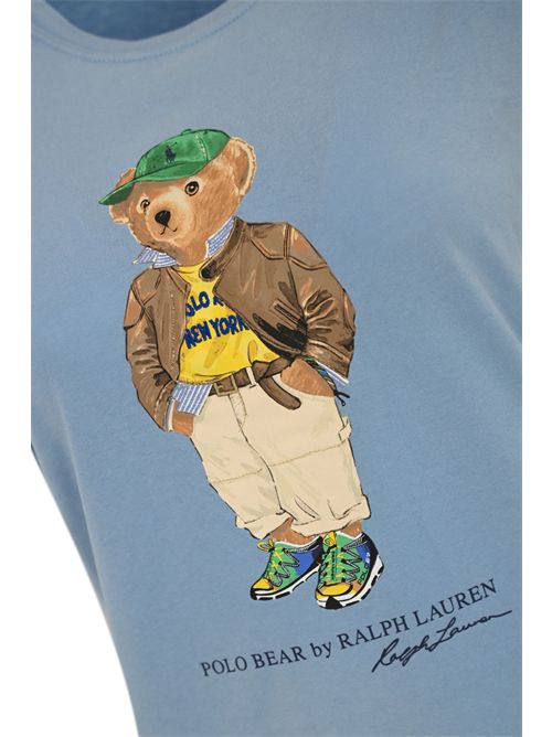 T-shirt in cotone blue con stampa Polo Bear POLO RALPH LAUREN | 211971730001